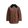 Ganni Quilted Coat With Contrasting Collar
