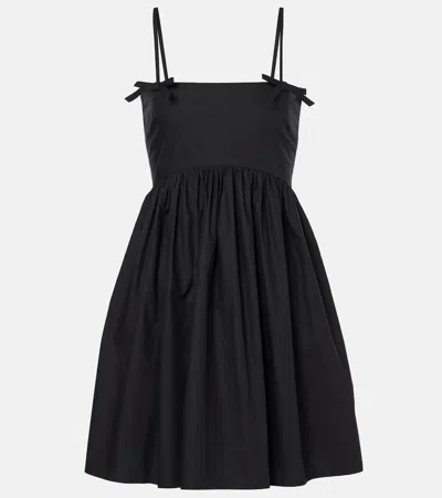 GANNI SHIRRED COTTON MINIDRESS