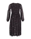 Ganni Shirred Georgette Midi Dress In Floral-print Viscose In Multi