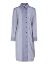Ganni Blue-patchwork Style Chemisier In Blue