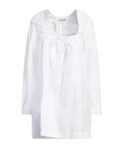 Ganni Shirt Dresses In White