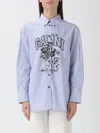 Ganni Shirt  Woman Color Blue In Blue