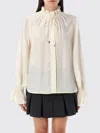 Ganni Shirt With Bow In White