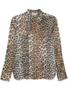 Ganni Shirt With Animalier Print In Animal Print