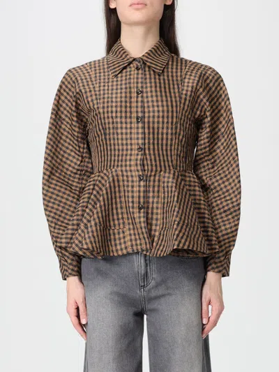 Ganni Shirt Woman  In Brown