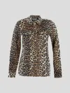 Ganni Leopard Print Canvas Overshirt