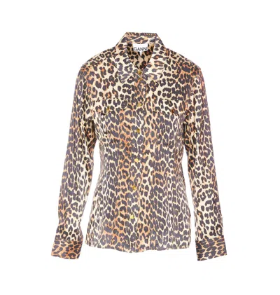 Ganni Shirts In Animal Print