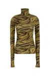 Ganni Printed Stretch Viscose Top In Multi