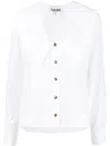 Ganni White Sailor Collar Shirt In White