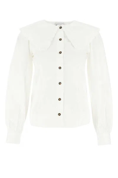 Ganni White Poplin Shirt  Nd  Donna 32t