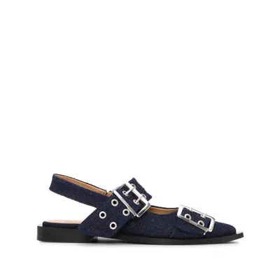 Ganni Denim Slingback Ballets