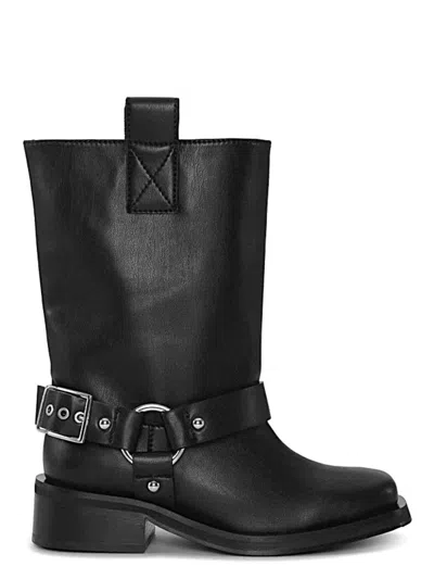 Ganni Biker Boots In Black