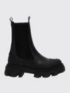 Ganni 55mm Leather Boots With Ankle Height In Black