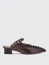Ganni Oleatex Laced Mules In Brown
