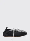 Ganni Sporty Nylon Ballerina Sneakers Lace Up In Black
