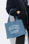 Ganni Shopper Bag In Blue