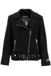 Ganni Boucle Wool Zip-up Biker Jacket
