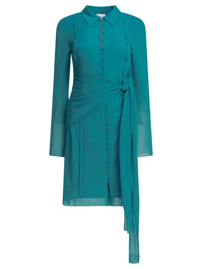 Ganni Short Chemise Dress Dresses Light Blue