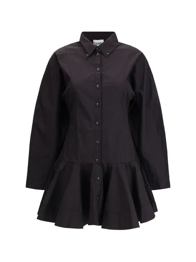 GANNI SHORT CHEMISIER DRESS