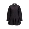 Ganni Women Short Chemisier Dress In Black