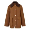 Ganni Short Coat In Brown