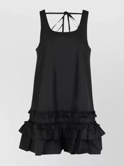 GANNI SHORT COTTON POPLIN DRESS