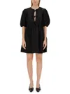 Ganni Tie String Mini Dress In Black