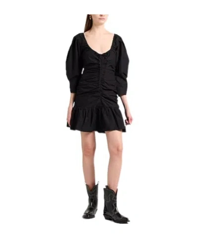 Ganni Short Dress In Black