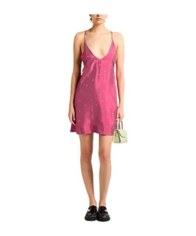 Ganni Short Dress In Pink