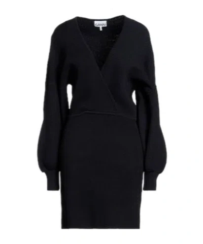 Ganni Short Dresses In Black