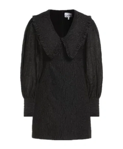 Ganni Short Dresses In Black