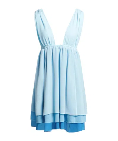 Ganni Short Dresses In Blue