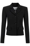 Ganni Fitted Blazer Woman Black In Cotton In Black