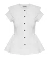 Ganni White Regular Solid Shirt In White