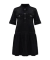 Ganni Short Sleeve Dress In Black