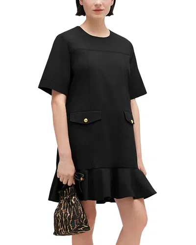 Ganni Short Sleeve Minidress In Black