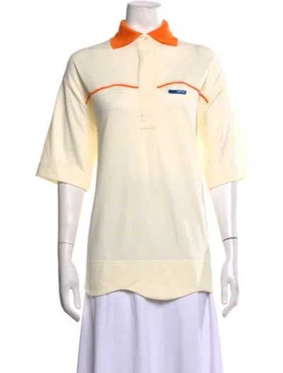 Pre-owned Ganni Short Sleeve Polo In Neutrals