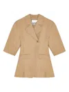 Ganni Stretch-cotton Single-button Blazer