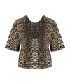Ganni Leopard Blouse In Animal Print