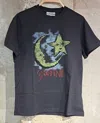 Ganni Blue Crewneck T-shirt With Maxi Logo Print On The Front In Cotton Man In Black