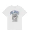 Ganni Womens Bright White Kitty Margot Graphic-print Cotton-jersey T-shirt Xs In Bright White