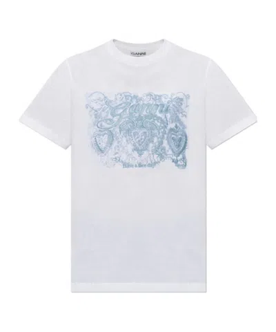 Ganni Short-sleeved T-shirt In White