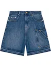 Ganni Klassische Jeans-shorts In Blue