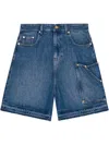 Ganni Klassische Jeans-shorts In Blue