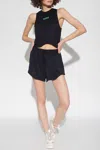 Ganni Shorts With Logo In Black