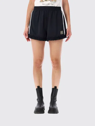 Ganni Sleek High-waist Mini Shorts In Recycled Polyester In Transparent