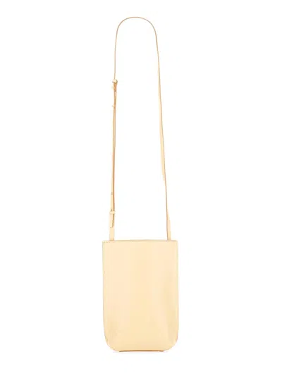 Ganni Shoulder Bag Banner Small In Beige