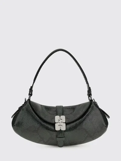 Ganni B-kat Recycled Polyester Blend Python Print Bag In Gray