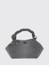 Ganni Small Bou Braided Handle Tote Bag In Gray