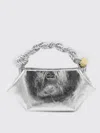 Ganni Mini Leather Bou Top-handle Bag In Silver